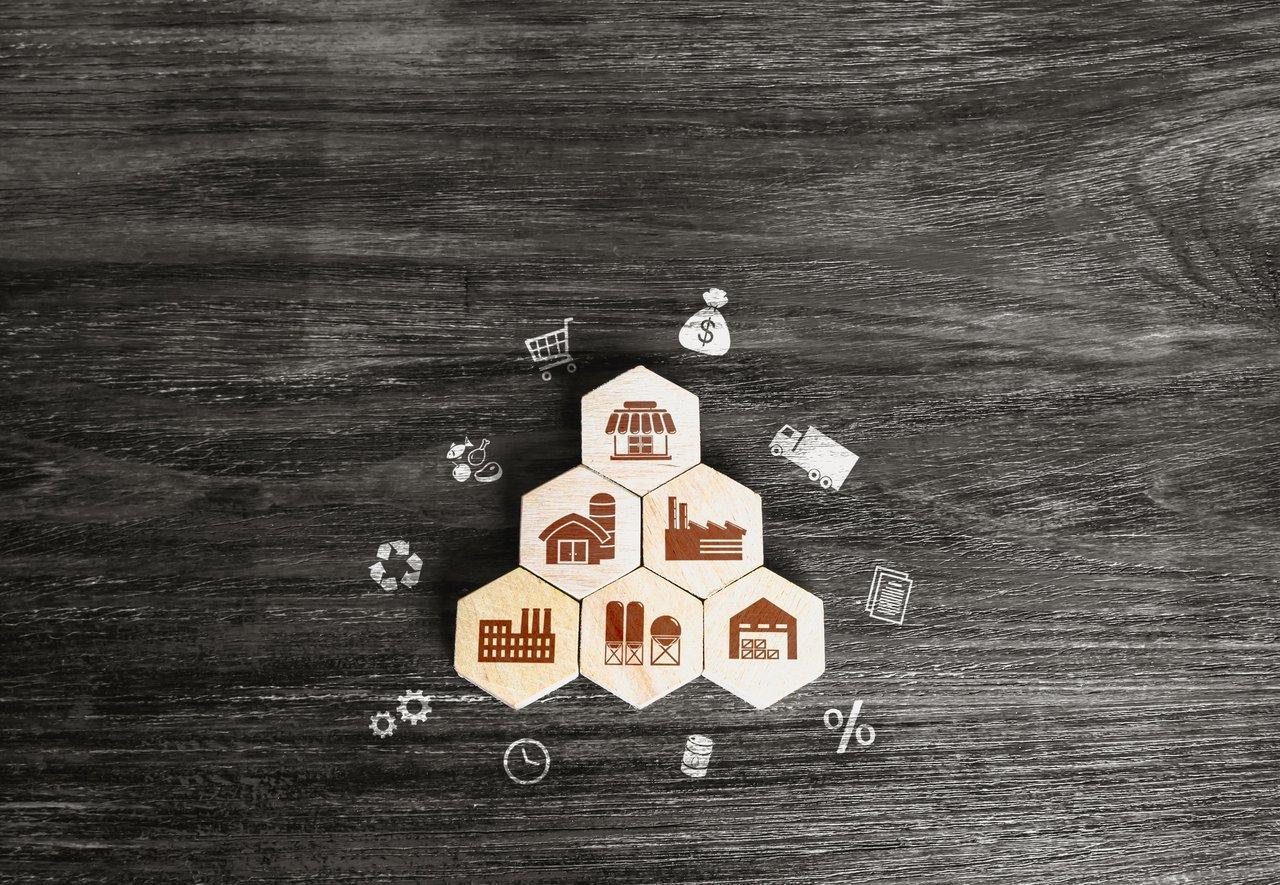 Carte illustrant l'interconnexion entre secteurs économiques et biomes dans le cadre TNFD, illustrant l'ecosystem sector map.